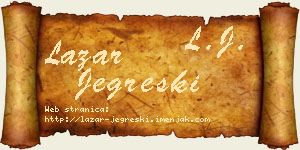 Lazar Jegreški vizit kartica